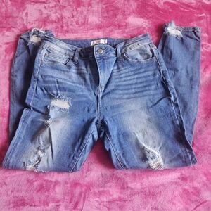 Cello Light Blue Distressed Boyfriend Jeans